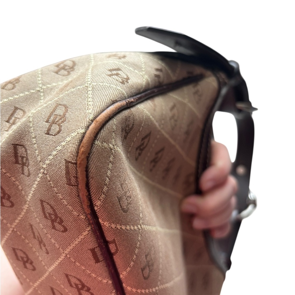 Dooney & Bourke Tan and Brown Monogram Shoulder Bag - Picture 7 of 16